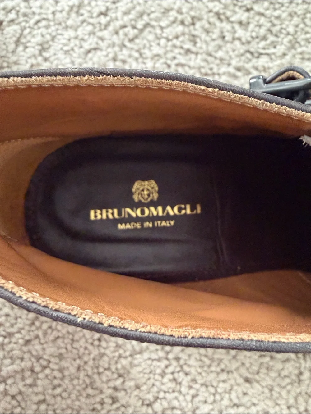 Bruno Magli Black Double Monk Strap Leather Boots Size 11 EUC